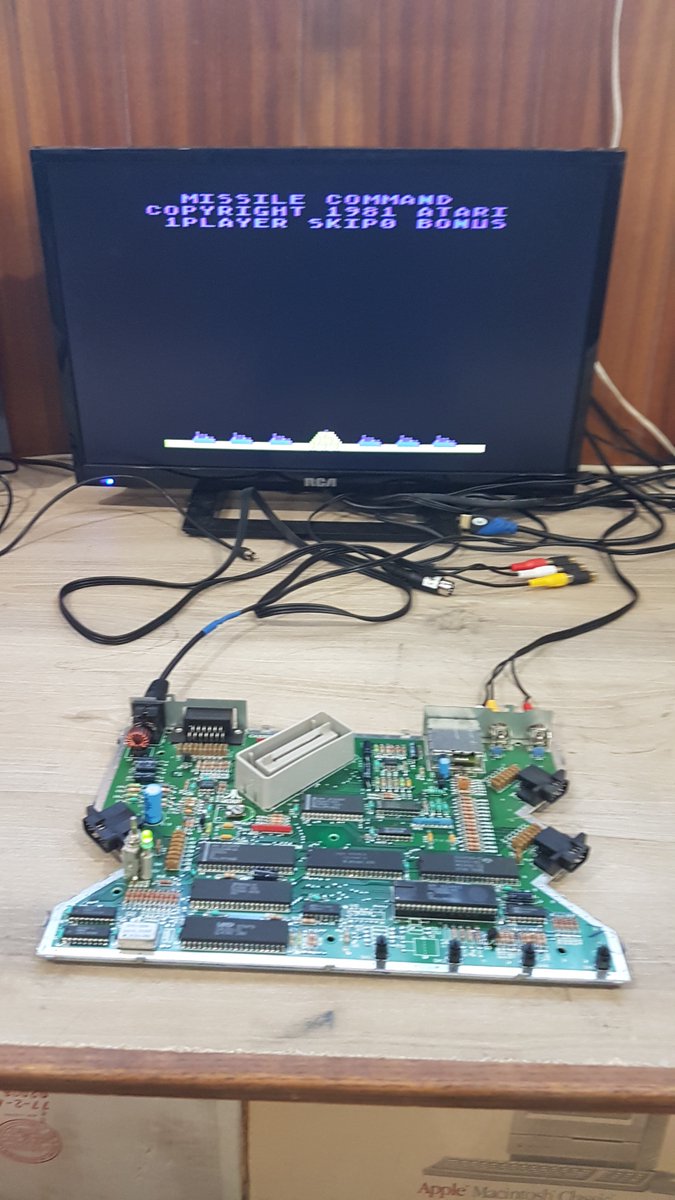 AndrewsTechBrk's tweet image. IT’S ALIVE!! We have Missile Command on a no keyboard boot and the “READY” prompt with the keyboard attached. Ran the internal diagnostics and all checks good. Hooked up the SIO2SD and a successful load. Very Happy.
#retrocomputing #atari #ataricomputer #atarixegs