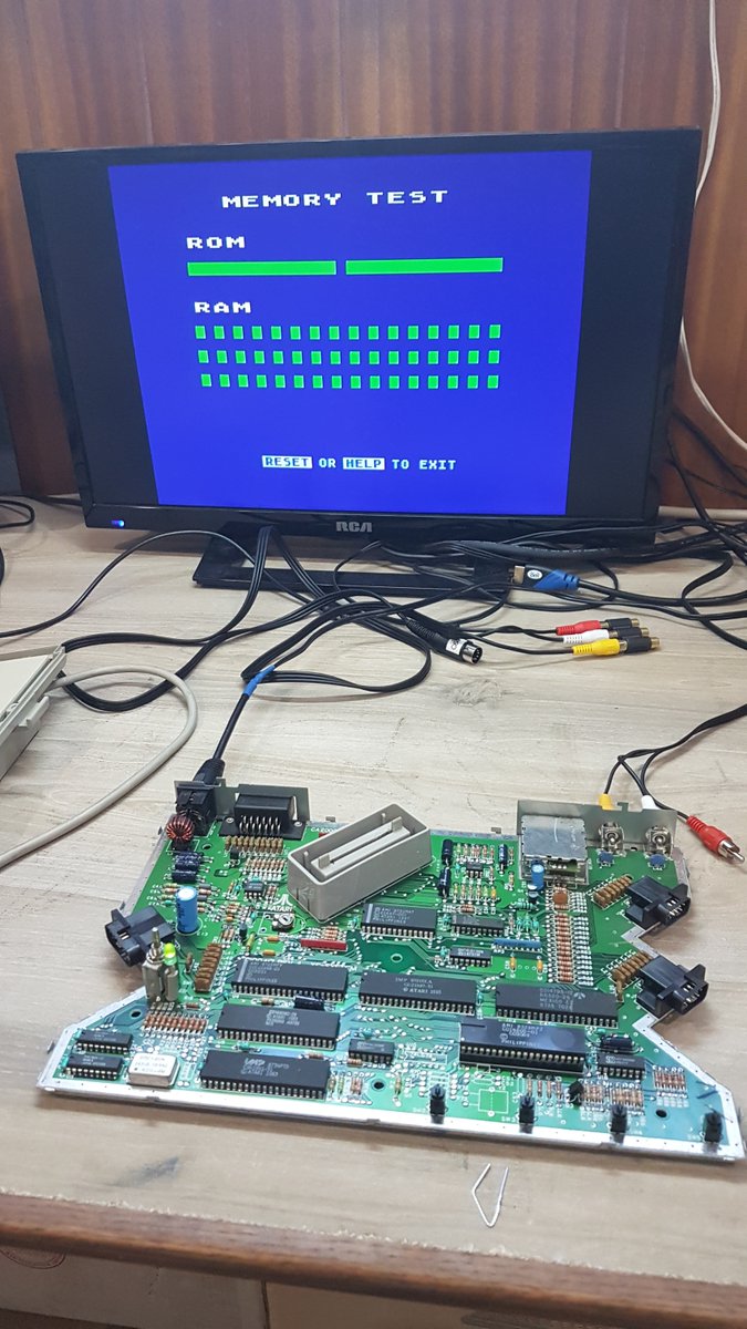 AndrewsTechBrk's tweet image. IT’S ALIVE!! We have Missile Command on a no keyboard boot and the “READY” prompt with the keyboard attached. Ran the internal diagnostics and all checks good. Hooked up the SIO2SD and a successful load. Very Happy.
#retrocomputing #atari #ataricomputer #atarixegs