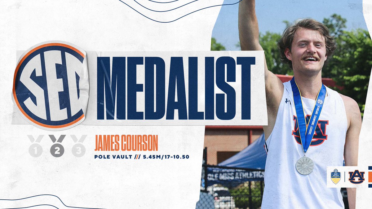 AuburnTFXC's tweet photo. Best finish for an Auburn vaulter at SEC Outdoors since 2000 🤯

@CoursonJames with the lifetime best!

#WarEagle https://t.co/4ISDmFJD2W