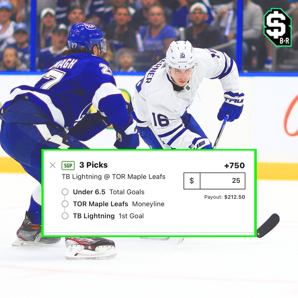 br_betting's tweet photo. LIGHTNING - MAPLE LEAFS GAME 7 PARLAY 🔥

Our friends @DKSportsbook are hooking us up with a Same Game Parlay for tonight's game 

Bet it here ➡️ https://t.co/tXD8QzrJRJ https://t.co/JtCV4cD1OH