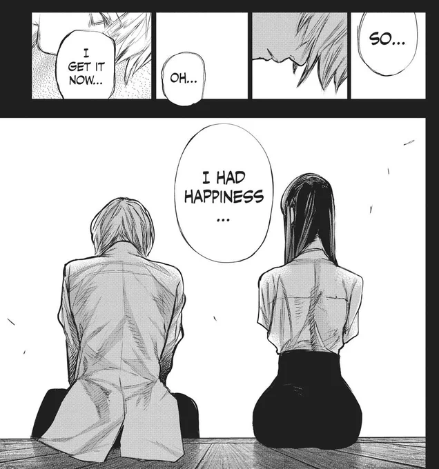 I have not read or watched Tokyo Ghoul, I'm just here to say the lady on the right is shaped like a weiner haha 