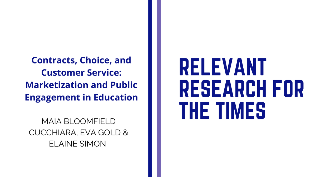 Today's RRT features Dr. <a href="/CucchiaraMaia/">Maia Cucchiara</a>, Dr. Gold, &amp; Dr. <a href="/ElaineSimon1/">Elaine Simon</a>'s 2011 article, where they examine the marketization of Philadelphia to "explore its implications for public engagement...and hold officials accountable." ow.ly/C66t50J7szq <a href="/templecehd/">Temple College of Education and Human Development</a> @Research4Action