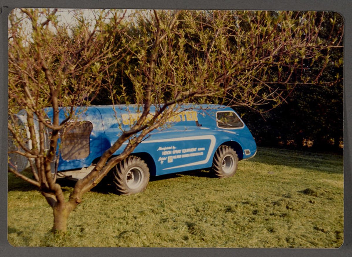 MOTAT_NZ's tweet photo. Todayโs LIVE Day showcases some of MOTAT's agricultural objects. A recent acquisition is this New Zealand innovation, the Spraymaster. This vehicle was designed to keep the operator safe from chemicals when spraying orchards. Read more: https://t.co/41895RPeXt #MOTATCollection https://t.co/tOHhkDBRpe