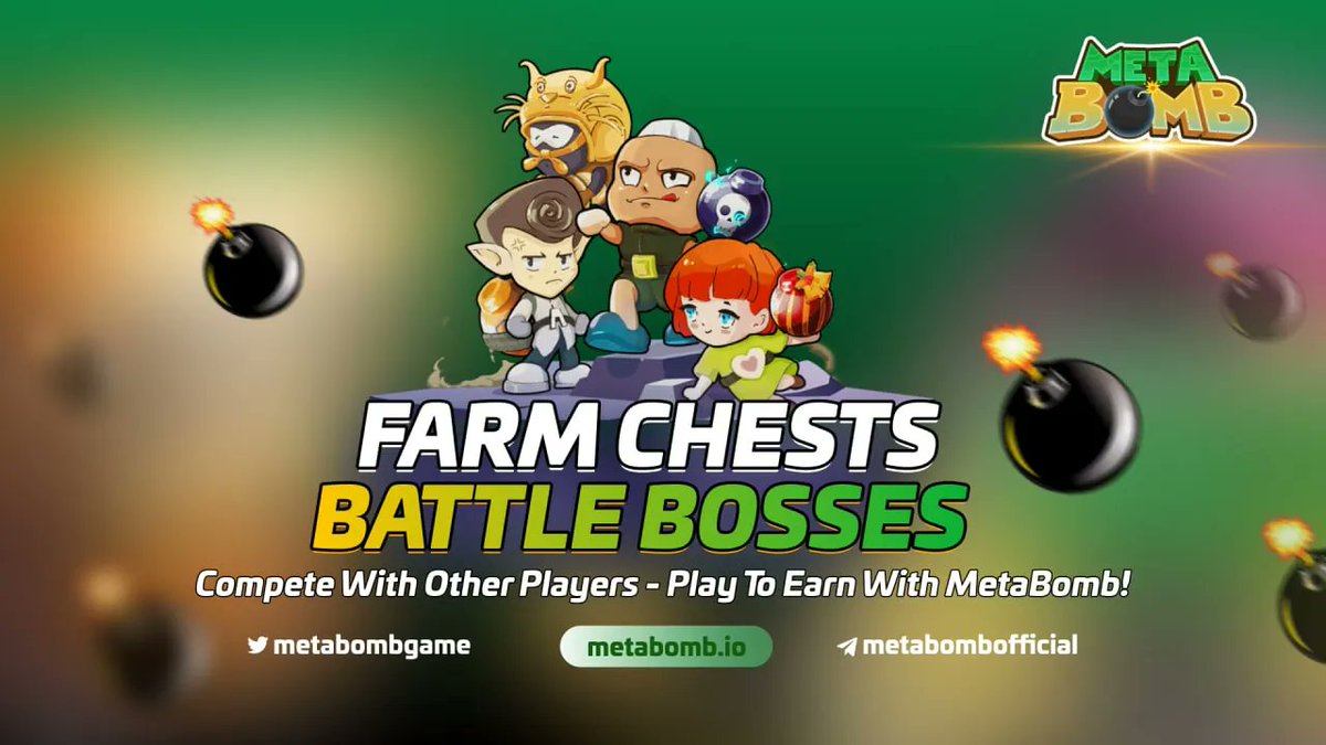 The MetaBomb official release is upon us!

Here are a few things you can enjoy in our game!

✅ 5 gamemodes with valuable rewards from launch
✅ The easiest farming method
✅ Thriving NFT Marketplace to buy and sell goods!

Are you ready for MetaBomb?