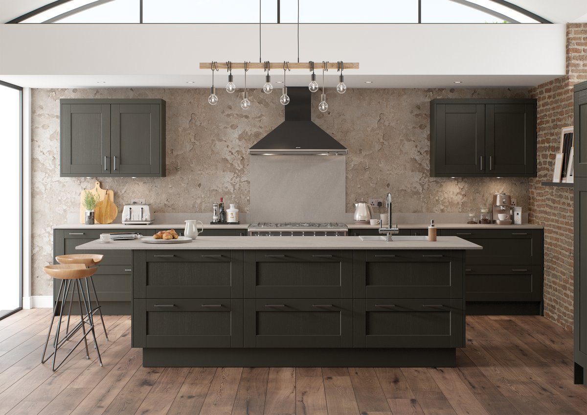 The innovative Kensington shaker design by Mastercraft® Kitchens with a unique sloped internal profile and prominent v-grooves offers a contemporary twist on the original shaker style. Available in numerous colours - Sale Now On.
