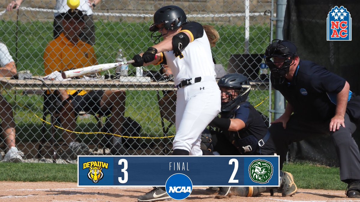 NCAC's tweet photo. NCAA Division III Softball Regional - Elimination Game

DePauw  - 3
Piedmont - 2

@DePauwAthletics advances to play @Hiram_Athletics in another elimination game on Saturday. #NCACPride https://t.co/2YVk3TrcfW