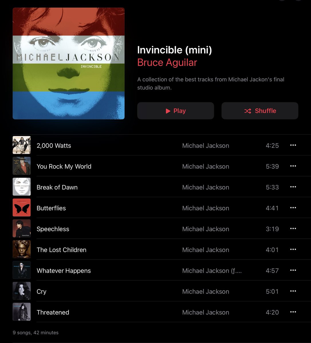 yensid98's tweet photo. All my favorite tracks from Michael Jackson's last album. #InvincibleStreamingParty https://t.co/Swa0XBB45c