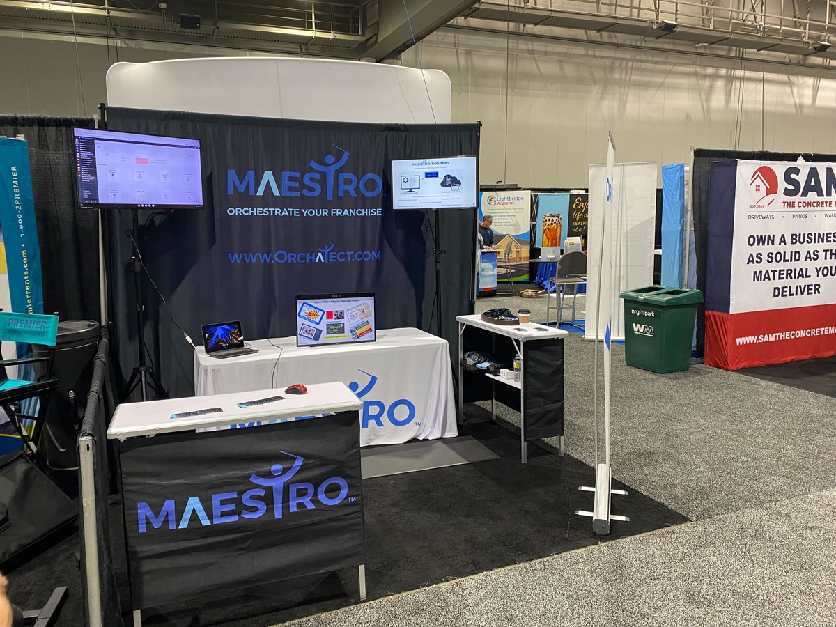 Orchatect's tweet photo. Orchatect and Maestro are in the house at the Houston Franchise Show at NRG Center! Come by booth 308 to learn how we can save you 30% on your software subscription fees while improving your multi-unit franchises' operational efficiency. Talk soon! #orchatect #franchising https://t.co/KOTDgh81HS