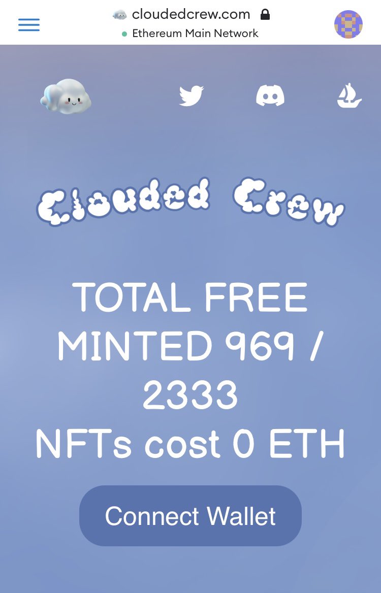 CloudedCrew's tweet photo. Almost 30% of the collection has minted! β€οΈπΆβπ«οΈ
https://t.co/nD1tqkIEvT
If you already minted, share the free mint vibes with your family and friends before itβs too late! π
Come !ascend and !drift with us while gas is super low β½οΈπ
#cloudedcrew #cloudverse #cloudmember https://t.co/iLPgBosGMw