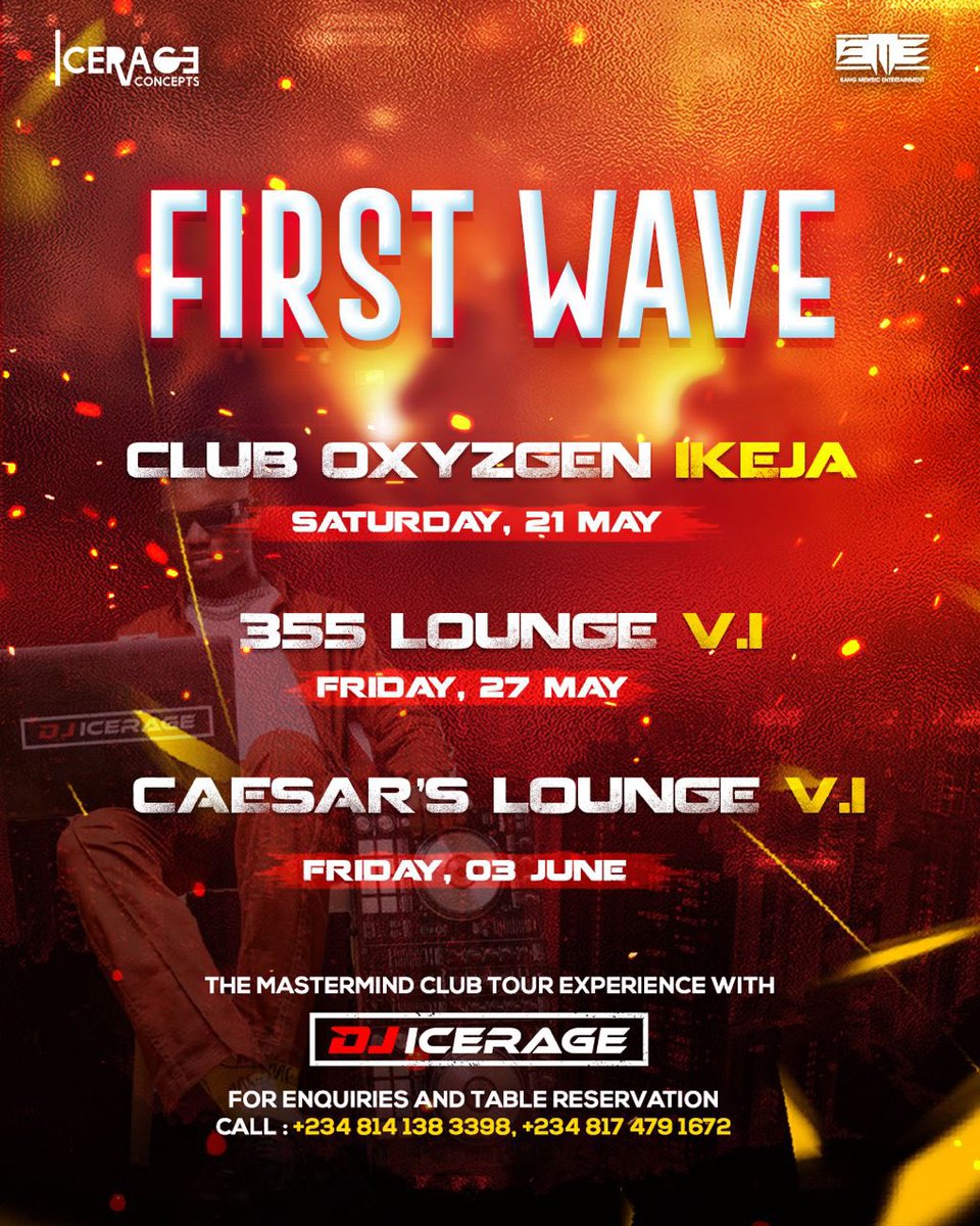 Purple_honay's tweet photo. As promised THE MASTERMIND CLUB TOUR EXPERIENCE WITH @Djicerage IS UNTO US FROM THE 21st of MAY, CHECK OUT THE FIRST WAVE AND GET READY FOR NON-STOP ENTERTAINMENT. PROUDLY BROUGHT TO YOU AND PACKAGED BY @IcerageConcepts ๐๐๐ค๐ค๐ฅ๐ฅ๐ฅ https://t.co/1IfgW2xWrs