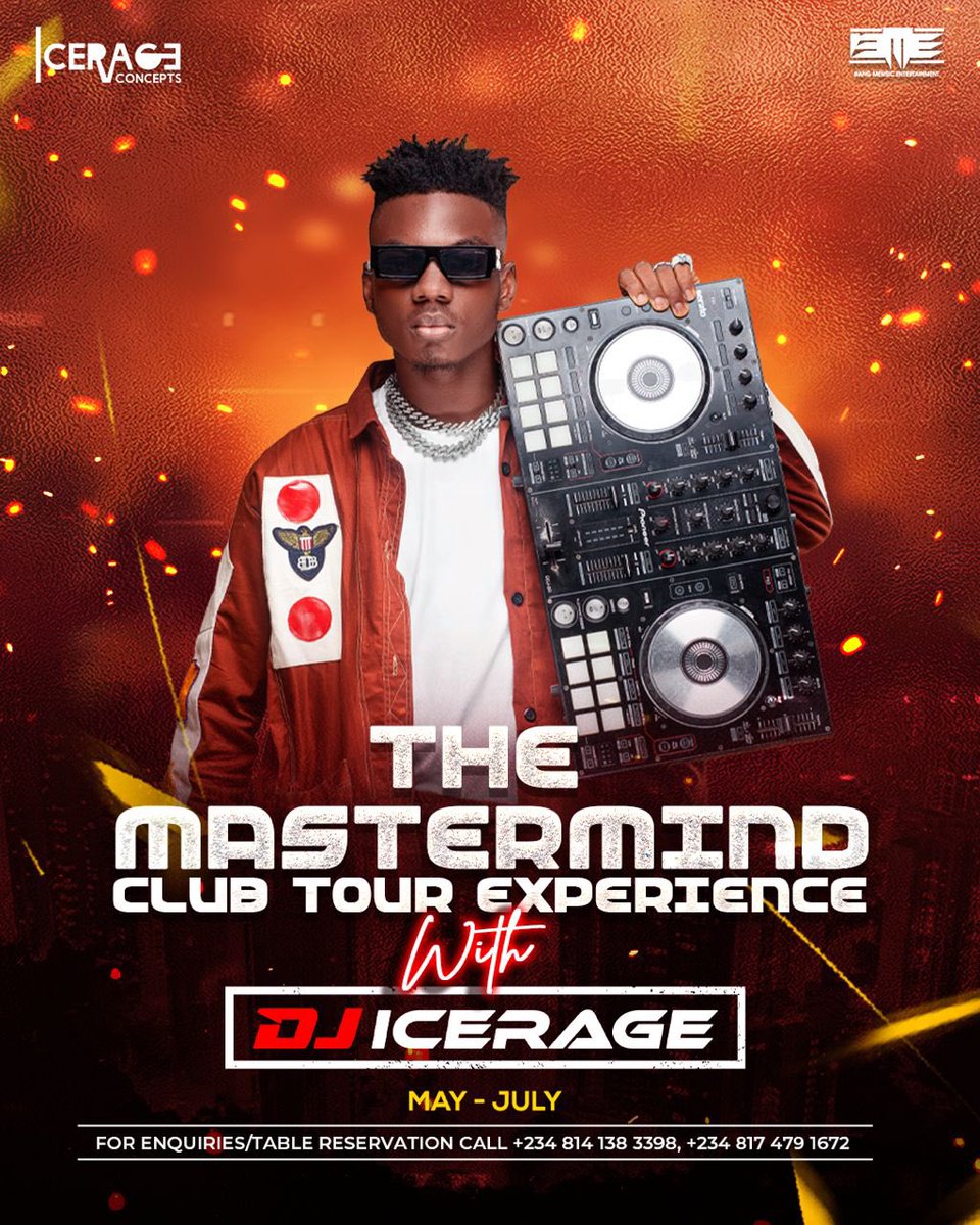 Purple_honay's tweet photo. As promised THE MASTERMIND CLUB TOUR EXPERIENCE WITH @Djicerage IS UNTO US FROM THE 21st of MAY, CHECK OUT THE FIRST WAVE AND GET READY FOR NON-STOP ENTERTAINMENT. PROUDLY BROUGHT TO YOU AND PACKAGED BY @IcerageConcepts ๐๐๐ค๐ค๐ฅ๐ฅ๐ฅ https://t.co/1IfgW2xWrs