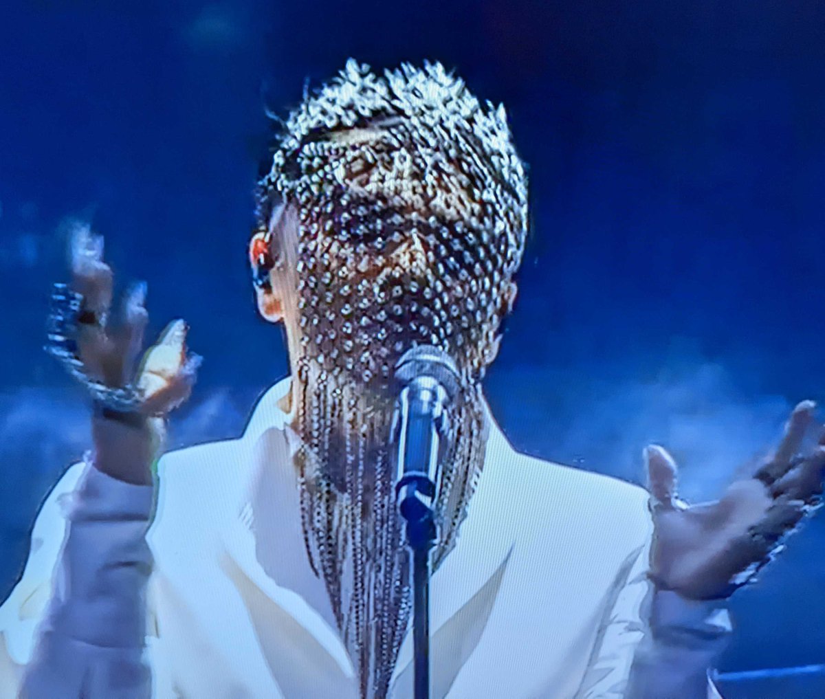 PinkNews's tweet photo. The amazing @SheldRiley serving Valentina realness #Eurovision #Eurovision2022 #ESC2022 https://t.co/Bc4e0VPUor