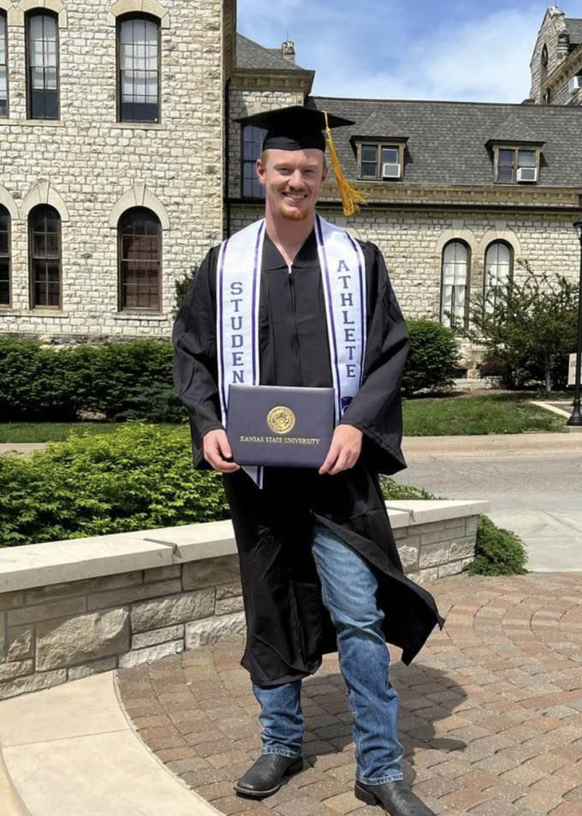 Today’s another milestone.  Spencer graduated from K St.  So very proud of this young man and what he has accomplished in 4 short years.  Huge THANKS to the K St family, coaches and Manhattan.  You have made our 4 past falls a great memory. ⁦@trussbus40⁩