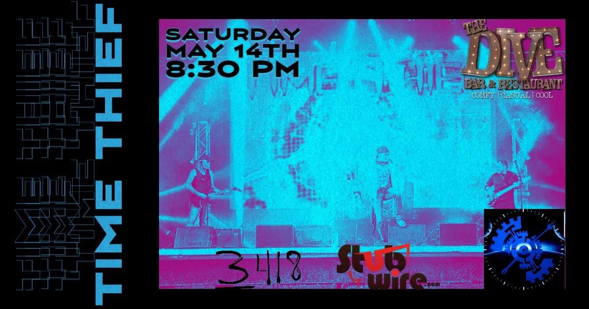 TheDiveDenton's tweet photo. TONIGHT @ 8:30! 

Time Thief is live at The Dive! https://t.co/GbH9xWeqX3