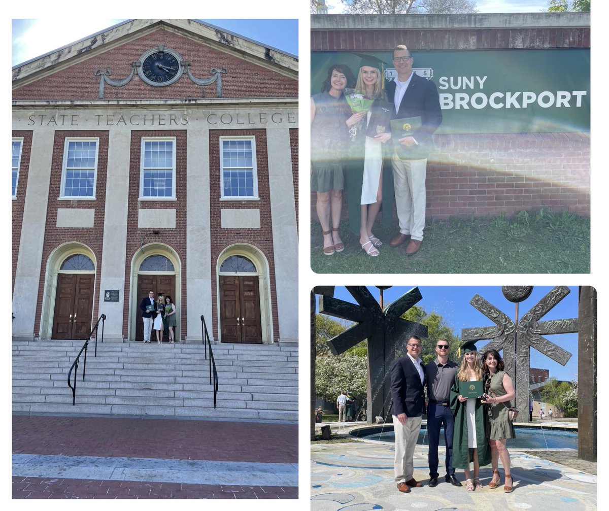 johnbenson88's tweet photo. What a great day!  Congratulations Carly! Magna Cum Laude. We got a new educator prepared and ready to do great things. On this fine day it is “Twin B” that is first to finish.  “Twin A” next week. Proud parents. #blessed ⁦@Brockport⁩ https://t.co/4HKfpqv7my