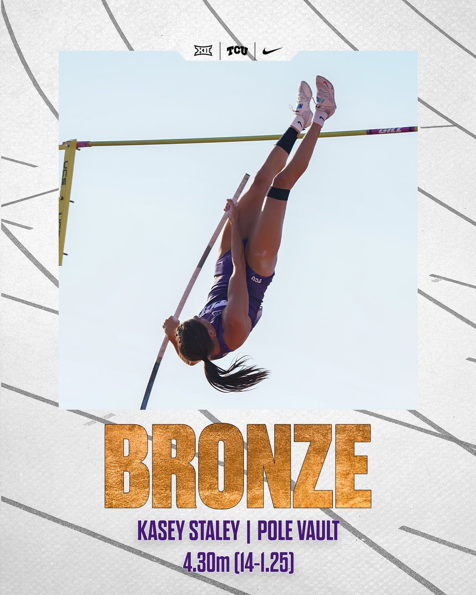 KASEY DOING KASEY THINGS 🥉

Kasey places third in the pole vault with a new personal best and school-record height of 4.30m (14-1.25)!

#GoFrogs | #Big12TF | <a href="/kcjstaley/">kc</a>