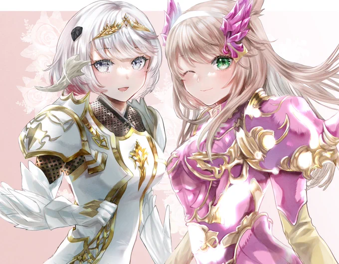 アウラちゃんとミコッテちゃん
#FF14イラスト #FF14art 