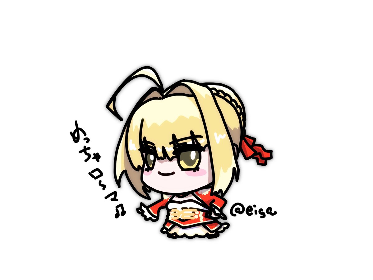 nero claudius (fate) ,nero claudius (fate/extra) 1girl blonde hair ahoge chibi red dress dress solo  illustration images