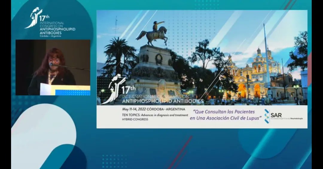 LupusCordoba's tweet image. Muchas gracias a la Dra. Paula Alba, Dra. Alejandra Babini, Dra. Maria Alicia Lázaro por tan importante invitación de participar en la Reunión para pacientes, en marco del Congreso Internacional de Anticuerpos Antifosfolipidos  - ICAPA 2022.