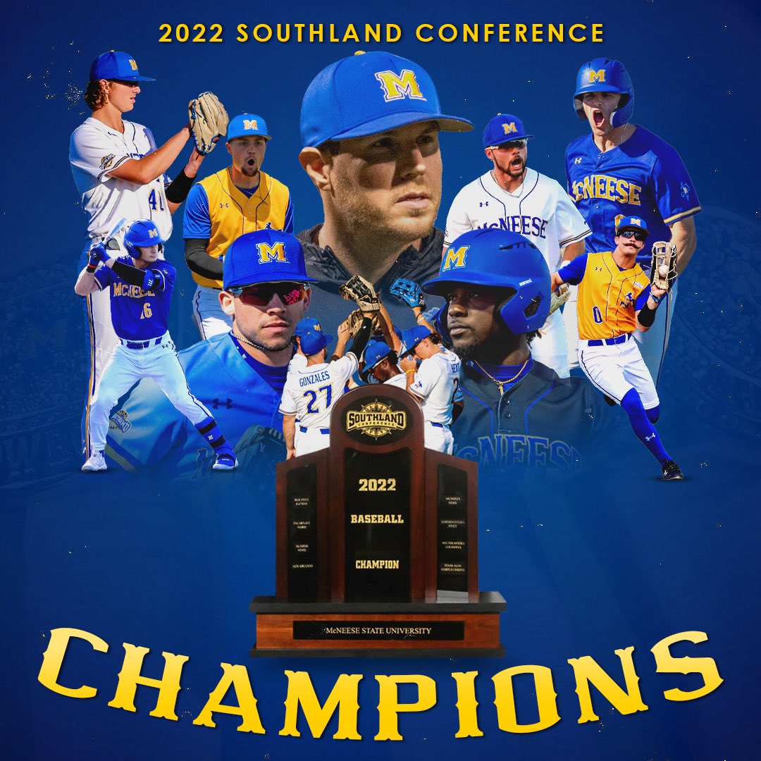 McNeeseBaseball's tweet photo. For the 5th time in school history, your Cowboys are @southlandsports 𝐑𝐞𝐠𝐮𝐥𝐚𝐫 𝐒𝐞𝐚𝐬𝐨𝐧 𝐂𝐡𝐚𝐦𝐩𝐬🤠

#GeauxPokes | #FERDA https://t.co/mtRWYNuufh