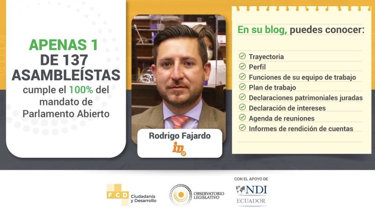 2/3 Es importante informar que; 

🍊He asistido a la totalidad del #Sesiones del #Pleno y <a href="/ParticipacionAN/">Comisión de Transparencia, Participación Ciudadana</a> 
🍊Fui el único en cumplir con el parlamento abierto. 
🍊Representación en <a href="/Parlatino_org/">Parlamento Latinoamericano y Caribeño</a> 
🍊Subcordinador de Seguimiento a la crisis carcelaria y de Seguridad Privada.