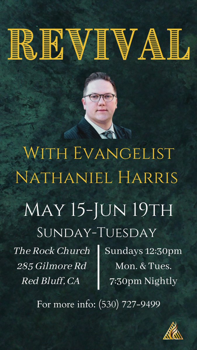 nspentecostals's tweet image. 🔴STARTS TOMORROW!
💥Join us for life changing church!!
—
#redbluff #redbluffca #northstate #tehamacounty #redding #reddingca #andersonca #trcnorthstate