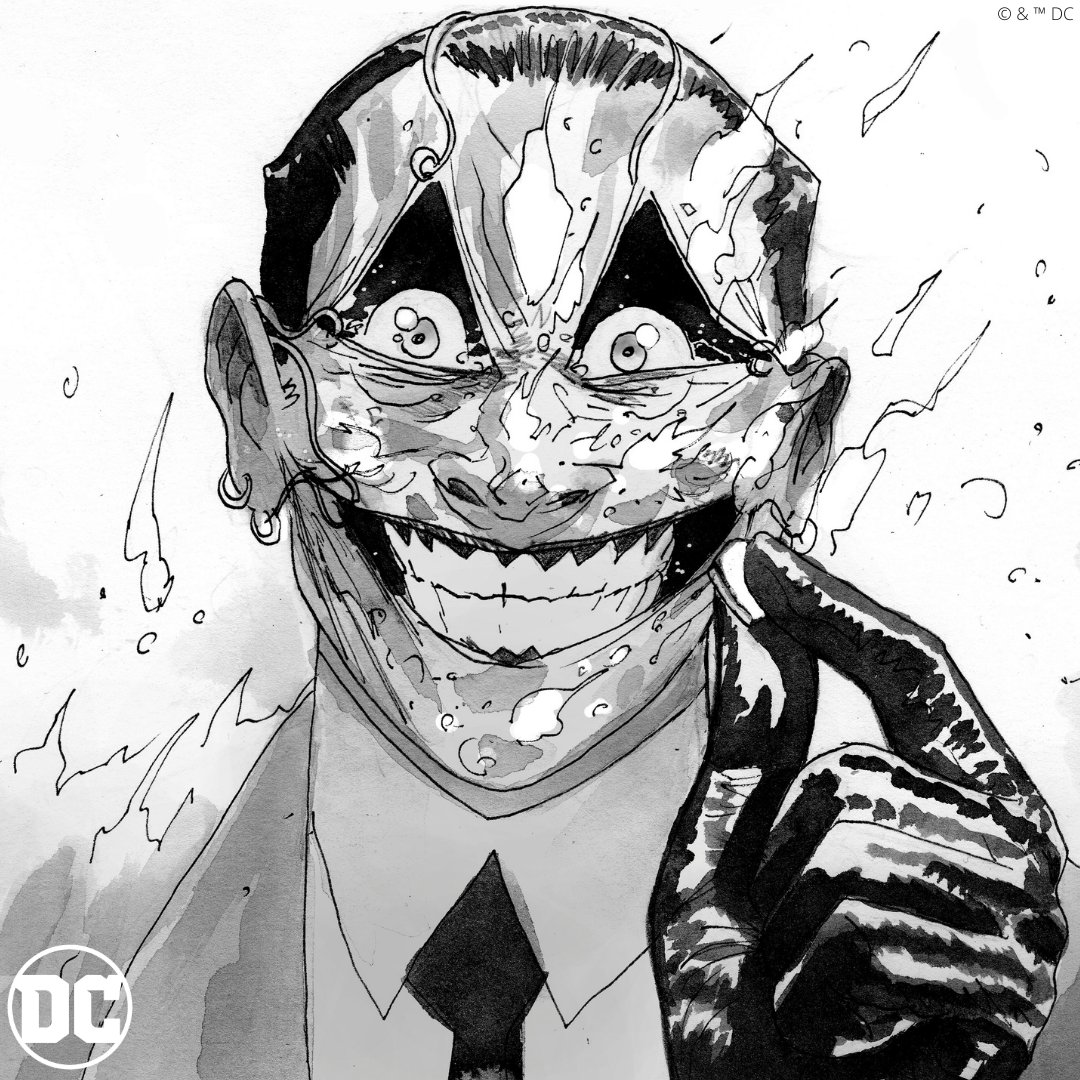 Smiling man sure to leave you with nightmares. A black and white first look at The Sandman: Nightmare Country #3.