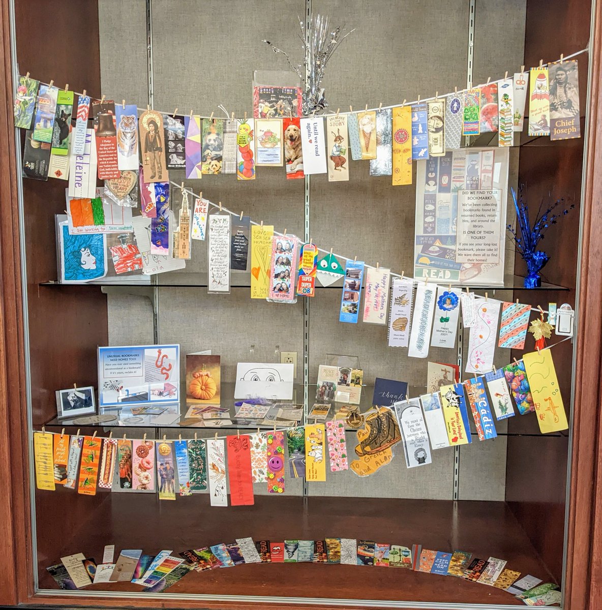 sun_library's tweet photo. Did we find your bookmark?
We've been collecting bookmarks found in books, return bins, and all around the library.
Is one of them yours?
If you see your long-lost bookmark, please come claim it! We want them all to find homes!
#bookmark #libarylife #lost #sunprairie https://t.co/sGShw3ZW3y
