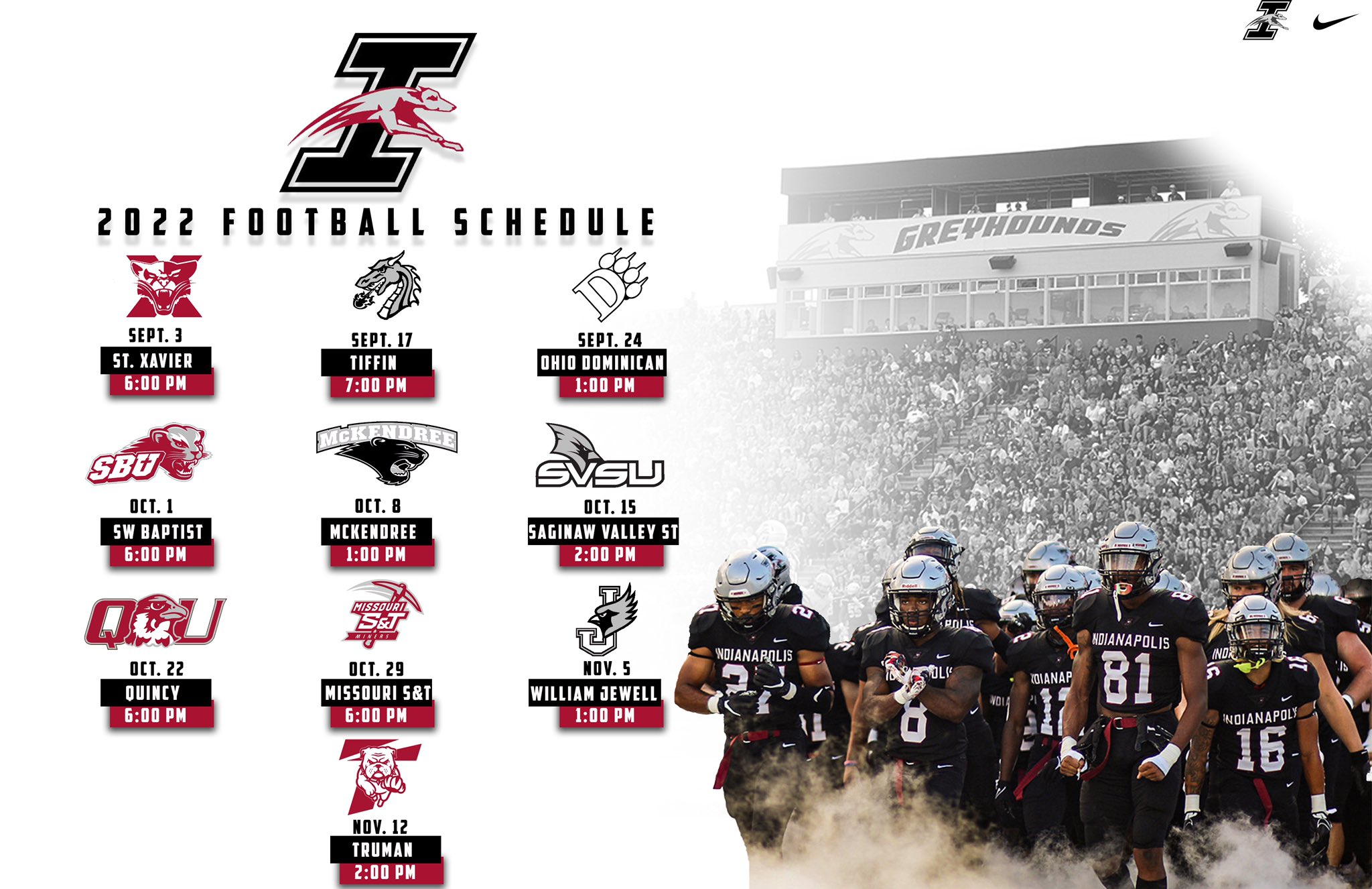 UIndy Football on Twitter "The New 2022 Greyhound🐾 schedule‼️ 