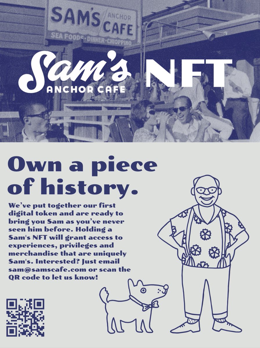 Coming soon—Sam’s NFT! Interested? Let us know here: samscafe.com/nft