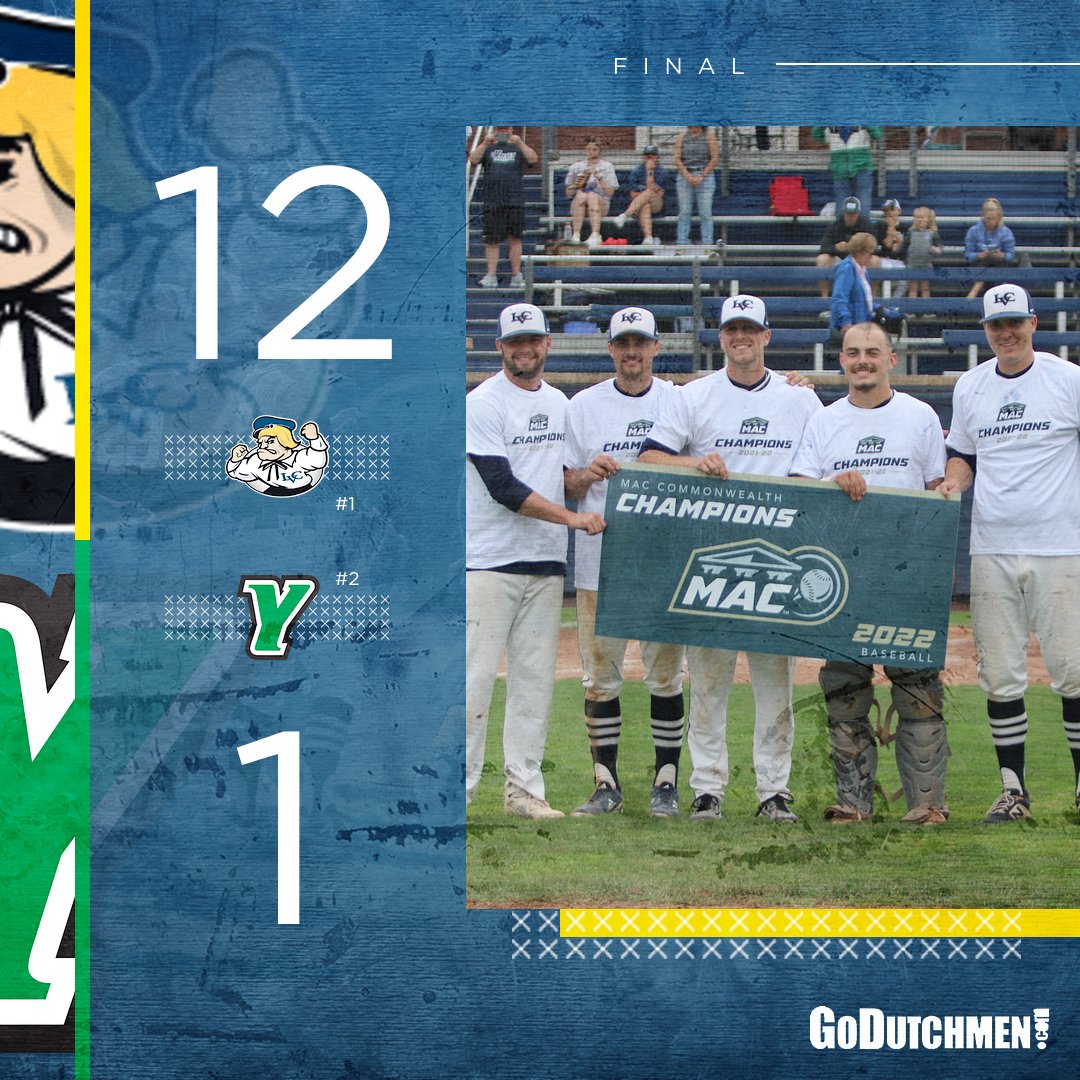 LVCathletics's tweet photo. Champions!

#lvcbase wins their second #MACchamps title with a 12-1 win over York in Game Three! Dutchmen explode for 11 runs in the first to win the MAC Commonwealth Championship!

NCAA Regionals here we come!

#GoDutchmen https://t.co/YlDyLlx8DT