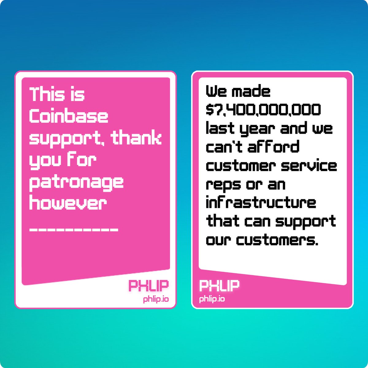 MadSciCrypto's tweet image. @CoinbaseSupport @CoinbaseAssets @coinbase @CoinbaseExch 
When are you guys going to fix your stuff? This is ridiculous.
@PHLIPgame
