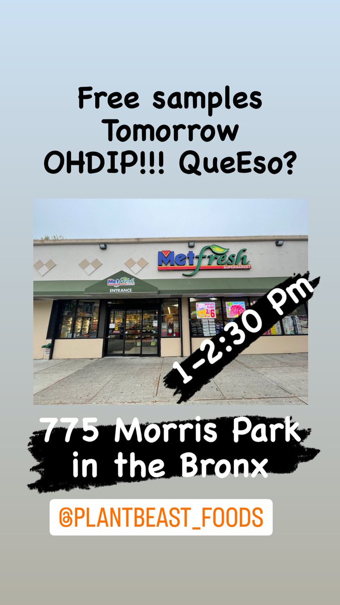 veganquesodip's tweet photo. Free Samples of OHDIP!!! QueEso? Vegan Queso Mild, Spicy &amp; French Onion Dip. 
Tomorrow at Met Foods SuperMarket 1-2:30pm &amp; Big DealSupermarket 3-4:30pm in Morris Park section of the Bronx. 

#OHDIP #QueEso #Veganqueso #QueEso #Queso #vegan #bronxvegans #cashewsnotcow #nondairy https://t.co/WhodT0RKnB