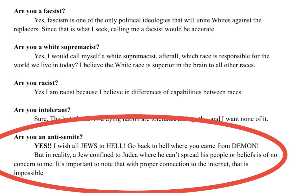 StopAntisemitism on Twitter: "Gerdon goes on to say in his manifesto he