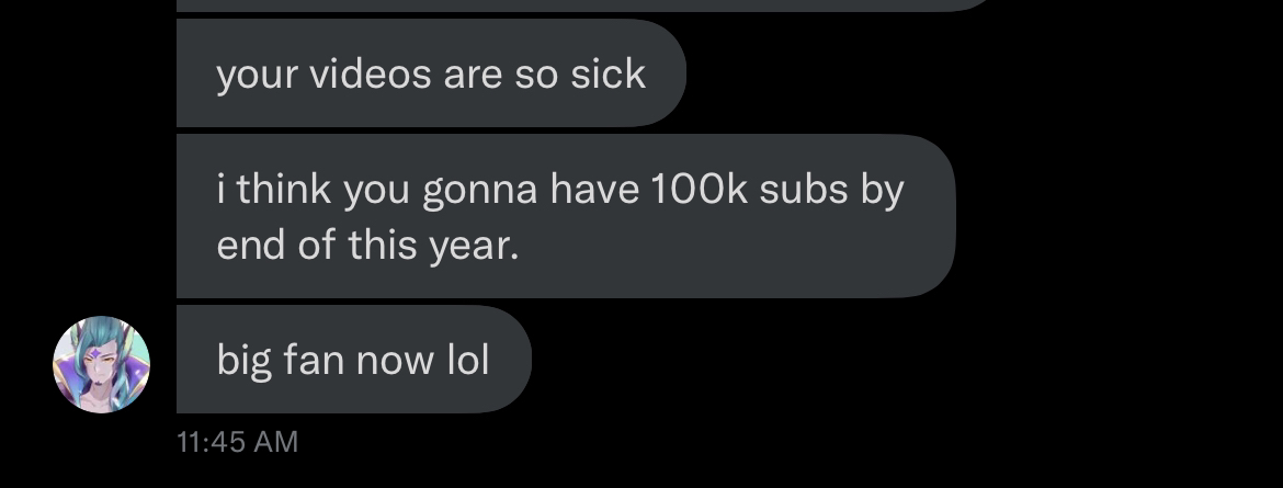 <a href="/AnimeBallsDeep/">ABD</a> It's a nice feeling to continue plagiarizing theories while still calling the person "big fan, binge watched your videos"... isn't it?

My advice? Stick to Black Clover.