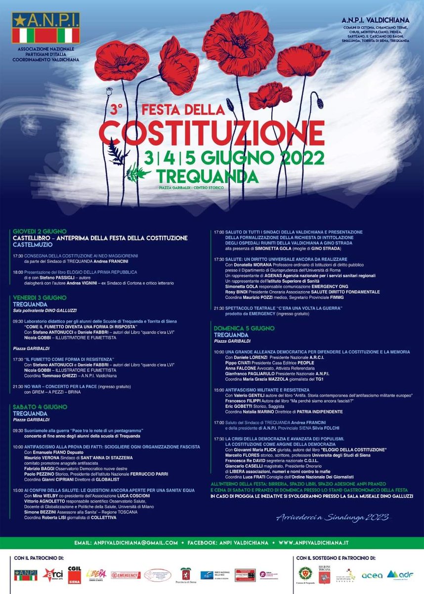 Fabrizio_Baggi's tweet photo. Sabato 4 giugno parteciperò per l'Osservatorio democratico sulle nuove destre Italia ad un dibattito sulla necessità di sciogliere tutte le organizzazioni neofasciste e neonaziste nel quadro della terza edizione della Festa della #Costituzione che si terrà a #Trequanda (SI). https://t.co/vtQvV6pLX3