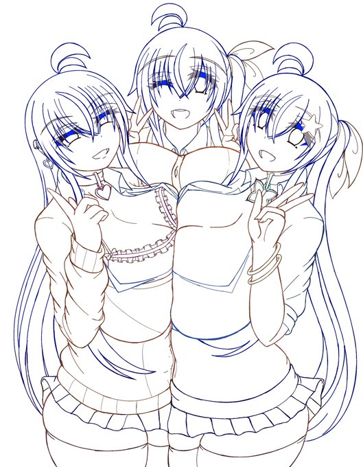 おはようございます…。
迫撃!トリプル・アンナ
たまには指向を変えて絵ができる過程を…!
線画描く、カラーラフ兼下塗りする、影を塗る、背景入れる、完成!
線画のやつは塗り絵にでも使ってみてね…よければpsdファイル送るよ…! 