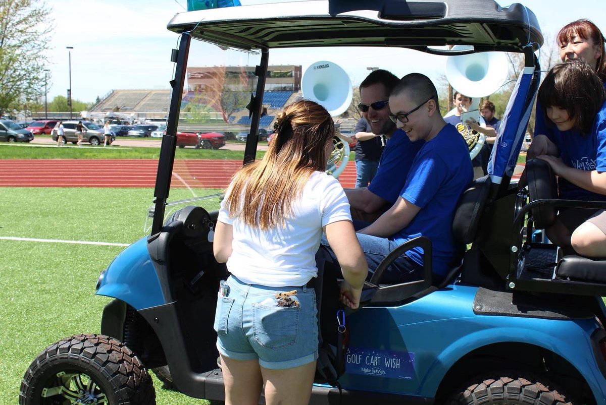What a special day. 

Today we were honored to be a part of Zane’s wish day! We are so excited for Zane and his new golf cart. Thank you to the athletes, students, musicians, coaches, and admin that were able to help make today so special. 💫🙌
