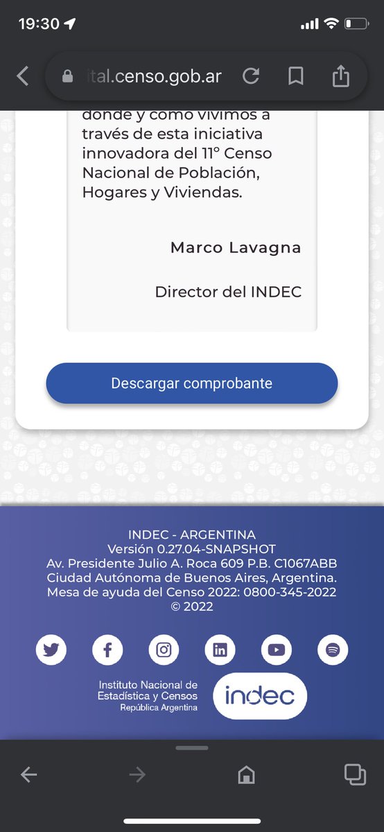 cecilianigro's tweet photo. @Censo2022 completo el formulario pero no me deja bajar el comprobante 👇🏻 https://t.co/9NiHLslsON
