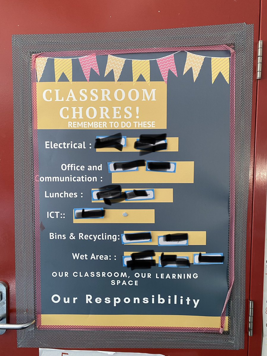LKarampour's tweet photo. In a classroom, giving your students classroom responsibilities is a great way to help with a trachers workload while boosting your students’ self-esteem and teaching them responsibility. Classroom jobs also help students feel at place in the classroom #acuedu_p https://t.co/5UAQvJcsrp