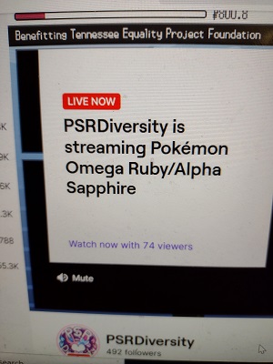 Grateful to <a href="/psrdiversity/">Pokémon Speedrunning Diversity 🏳️‍🌈🏳️‍⚧️✊🏾</a> for their support on Twitch today.