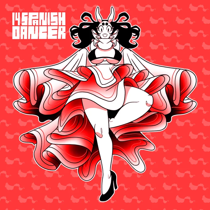 Mermay Day 14 - Spanish Dancer
This elegant nudibranch gets its name from the way it swims, undulating the length of its long, flat body like the ruffles of a skirt 