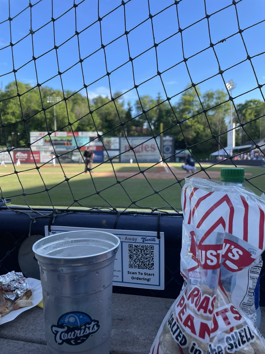 carlygpugh's tweet photo. Prefect day for a @GoTourists game! Loving the view from the Bojangles Dougout Suite A8 #TweetYourSeat https://t.co/qqyhCB9ivn