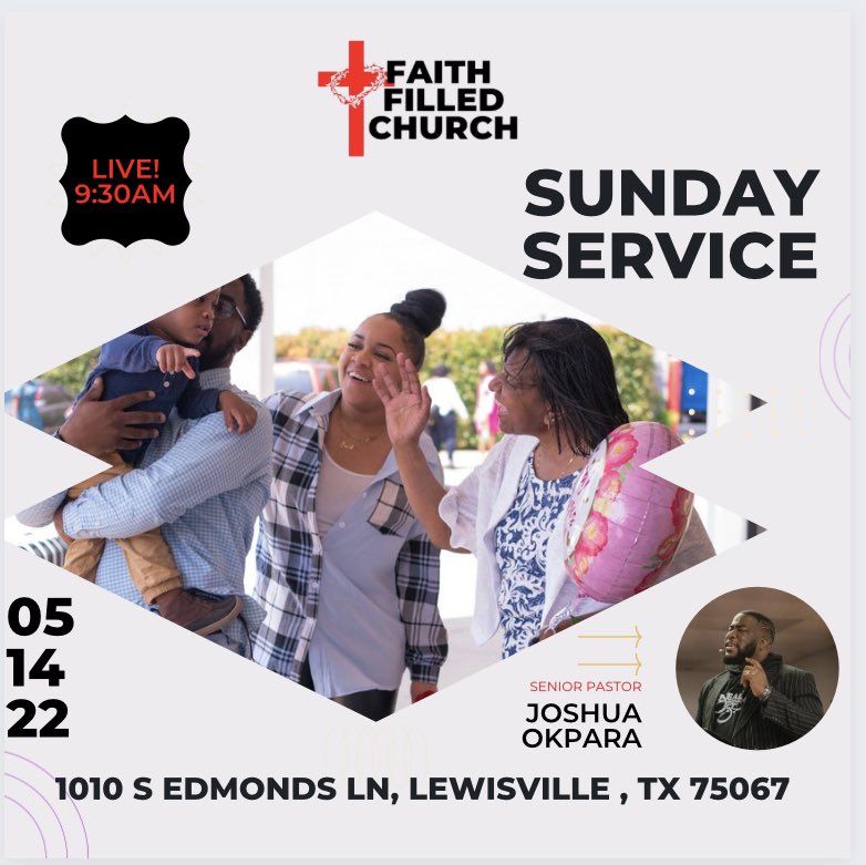 TheFaithFilled's tweet photo. Join us tomorrow morning at 9am for worship and a word from God! 

9am - Coffee and donuts
9:15am - Morning Prayer 
9:30am - Service starts

1010 S Edmonds Ln, Lewisville, TX 75067

#faithfilledchurch #worship #service #dfwchurch https://t.co/4o0vqWmQ6g