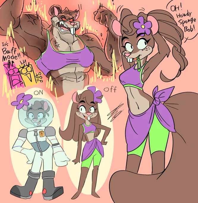Spongebob's neighbor,boss,and…more Sandy(buff💪 )🐿🐙🦀 