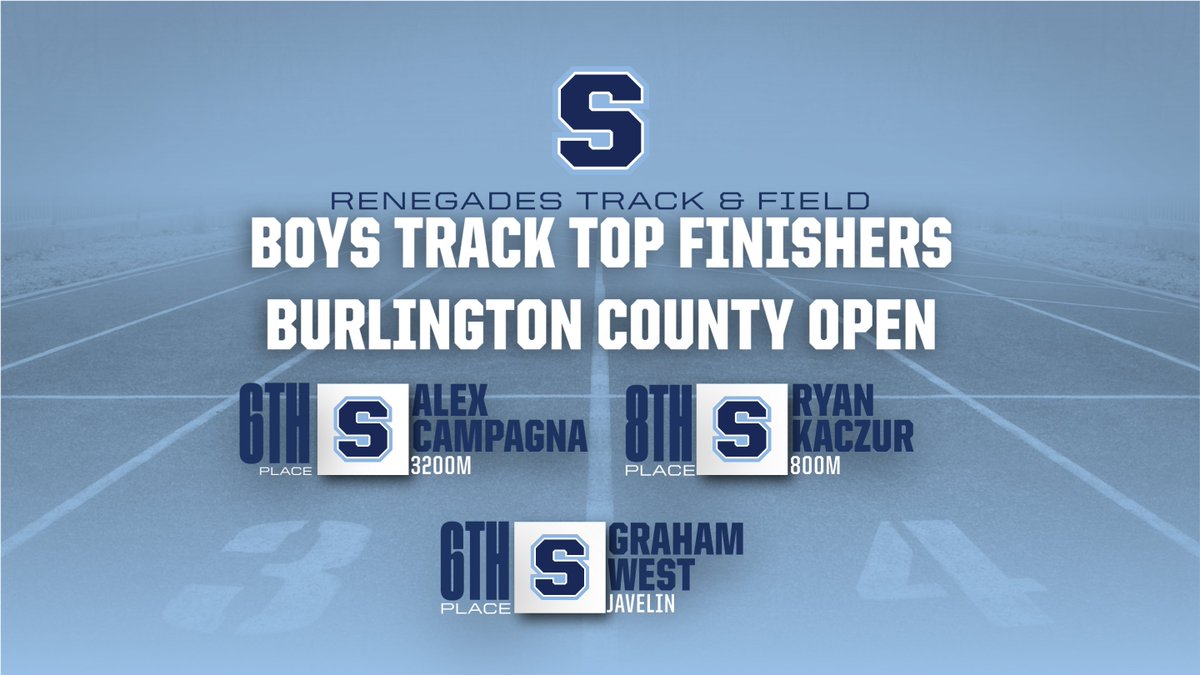 Boys Track - Top finishers at the Burlington County Open.