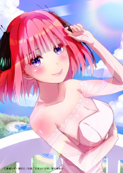 イトムさんがTwitterに投稿した中野二乃(五等分の花嫁)のイラスト。