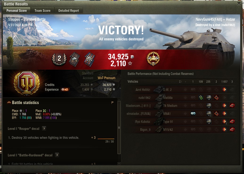 NGuns45's tweet photo. @worldoftanks NavyGuns45 - 703 base XP https://t.co/W4XzmWFx8y