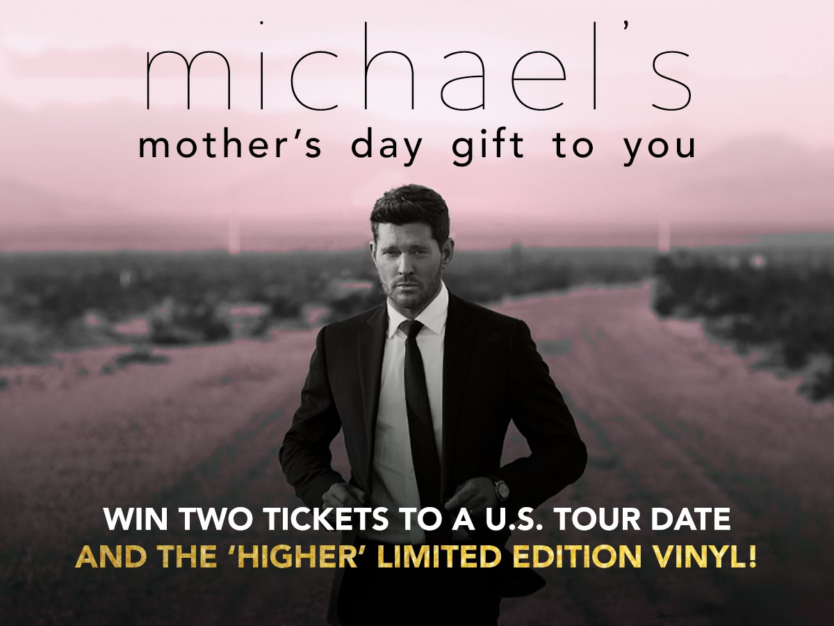 MichaelBuble's tweet photo. It’s your last chance to enter and win tickets for the 27 date U.S. run of the #MBHigher Tour 2022! 

Michael’s giving away two tickets for each show, follow the link below to enter to win yours before 8am PT tomorrow, Sun. 5/15.
https://t.co/5Tk0Cqrt1V https://t.co/nCHh8MmQ53