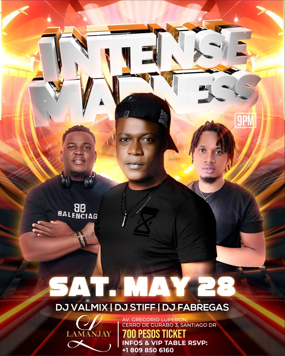 romalystfort's tweet photo. INTENSE MADNESS 🇩🇴
28.05.2022
.
@djvalmix - @DjStiffHaiti & DJ FABREGAS
.
📍 LAMANJAY RESTAURANT
Santiago, DR
.
#Intense #Madness #LAMANJAY #Santiago #DominicanRepublic #RépubliqueDominicaine #NightLife #PartyIngInSantiago #INTENSEMADNESS https://t.co/gblAeObE3z
